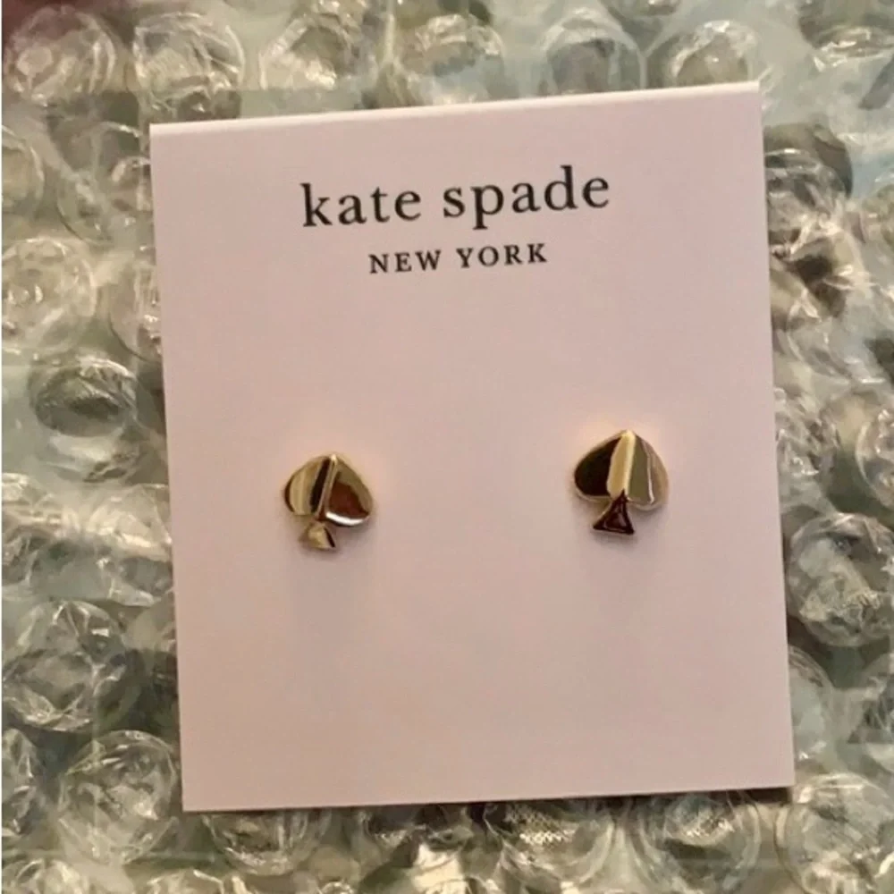 Kate Spade - Legacy Logo Stud Earrings | Silver - New - Comes W/ Kate Spade Bag